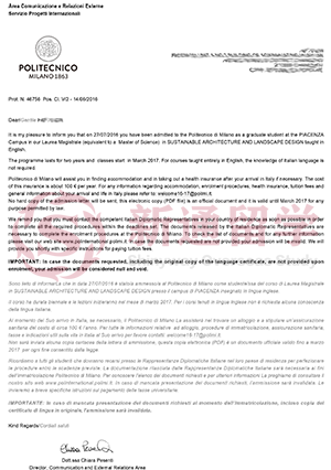 米蘭理工大學(xué)offer