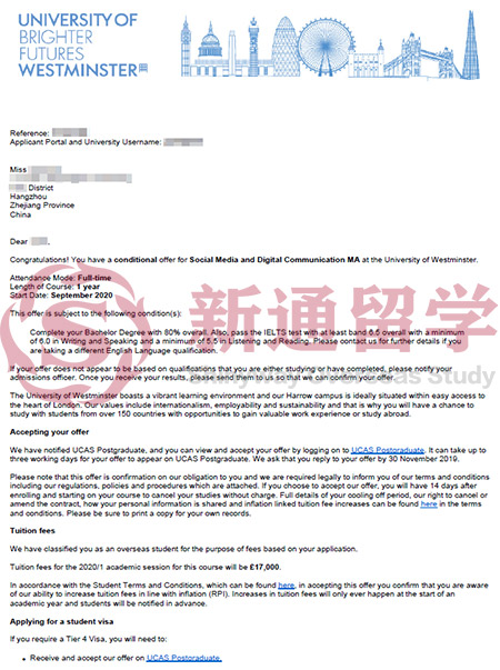 威斯敏斯特大學(xué)錄取